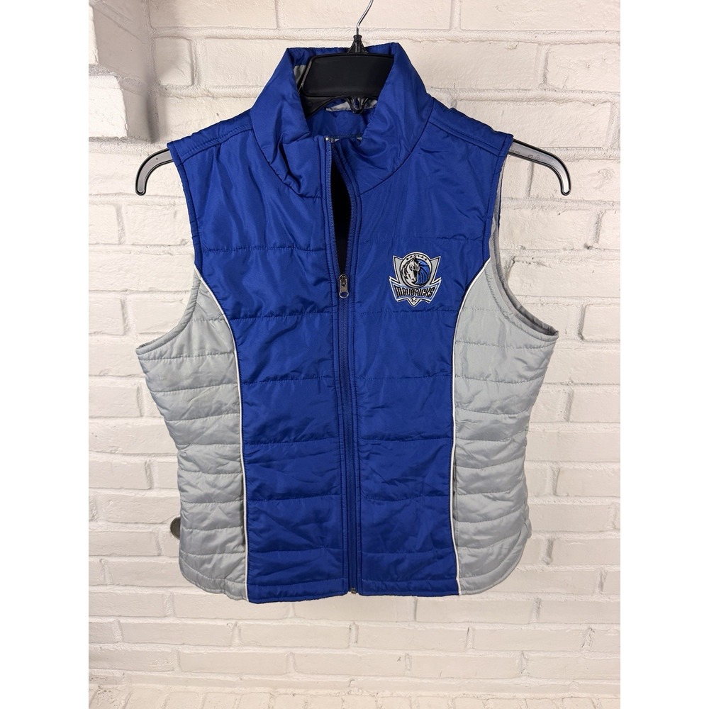 Dallas Mavericks G-III Sports Mens M Blue Gray Puffer Vest NBA Embroidered